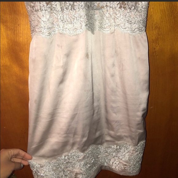 White and silver SEE THRU DRESS w/ embellishments - Picture 4 of 8